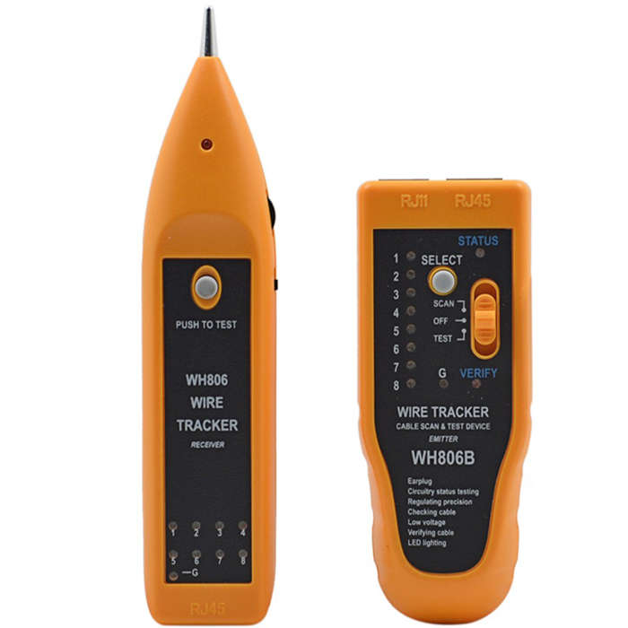 WH806B Telephone Wire Tracker Network Cable Tester Electrical Line Finding Testing for Cat5 Cat5E Ca