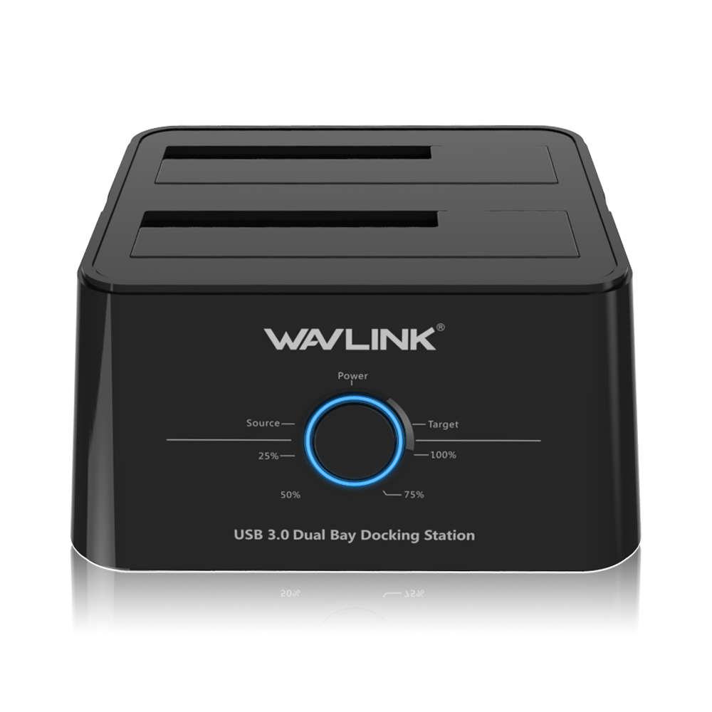 WAVLINK 5Gbps USB 3.0 to SATA Dual-Bay 2.5 3.5 Inch HDD SSD Enclosure Hard Drive Docking Station