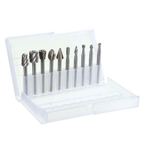 Drillpro RB2 10pcs HSS Router Bits Burr For Dremel and Rotary Engraving Woodworking Tool