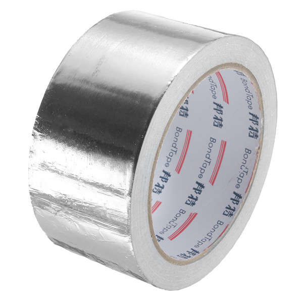 50mm x 25M Silver Aluminum Foil Tape Heat Reflection Self Adhesive Seal Ring Roll Tape