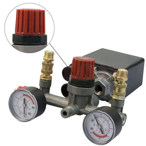 Air Compressor Pump Pressure Switch Control + Valve Gauges Regulator