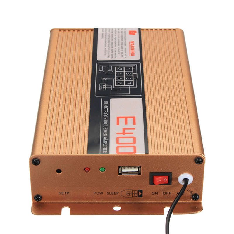 400W 8 Sounds Loud Warning Alarm Police Siren Controlller Horn PA Speaker MIC System