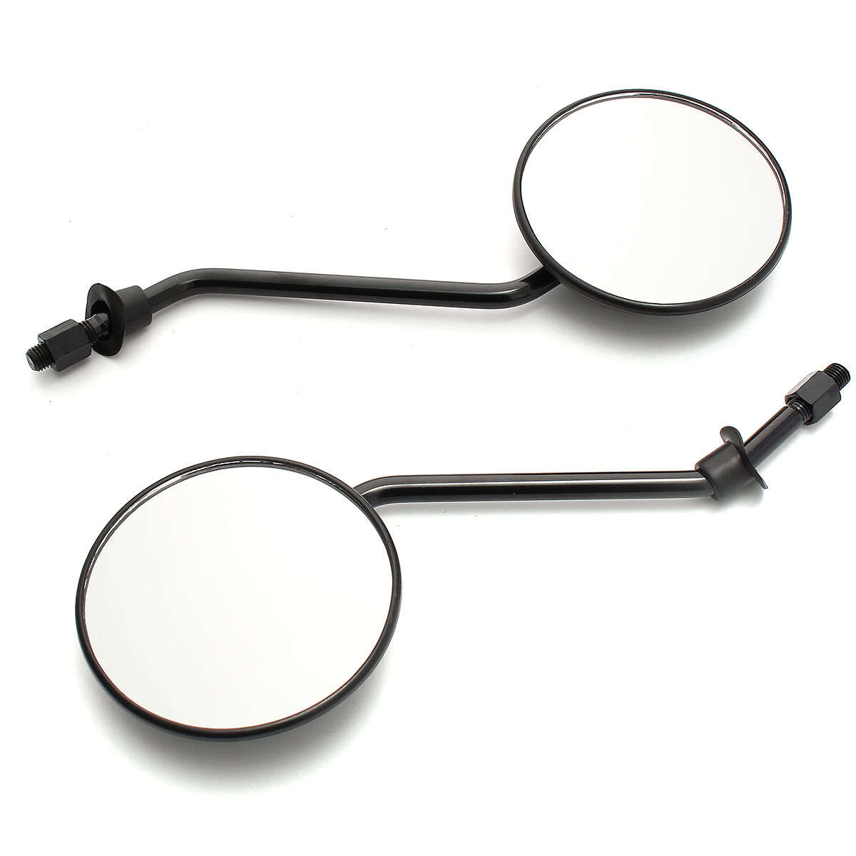 Round Rear View Side Mirrors Universal For Motorcycle Scooter ATV 10mm Thread
