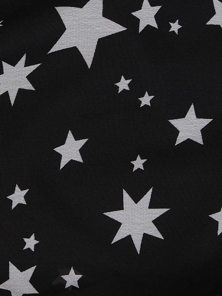 Sexy Star Printed High Waist Slit Women Maxi Chiffon Skirt - Black L, M, S, XS 0.26kg