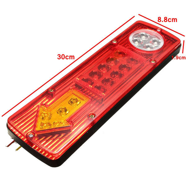 2x 12V LED Trailer Truck Rear Tail Brake Stop Turn Light Indicator Reverse Lamp