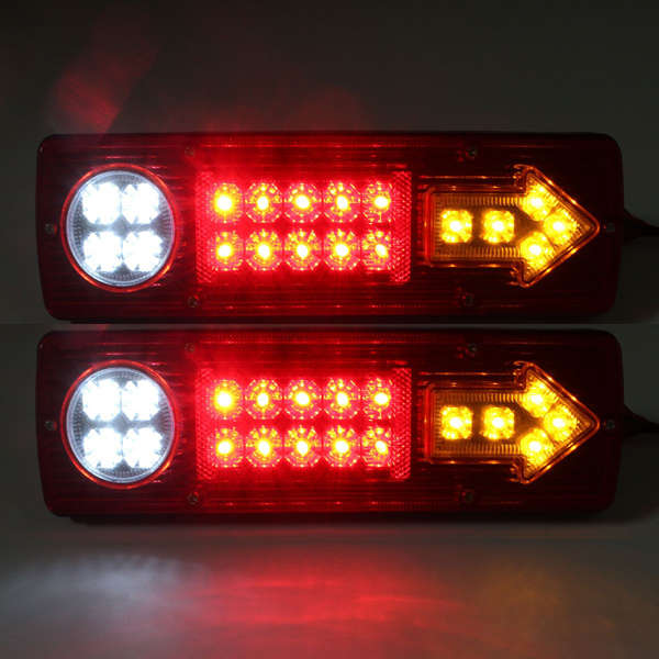 2x 12V LED Trailer Truck Rear Tail Brake Stop Turn Light Indicator Reverse Lamp