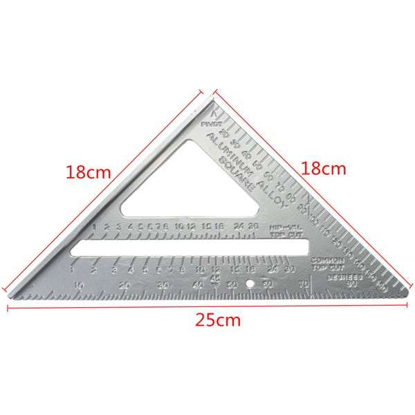 Aluminum Alloy Speed Square Combination Triangle Metric Ruler Carpenter`s Protractor Miter Framing