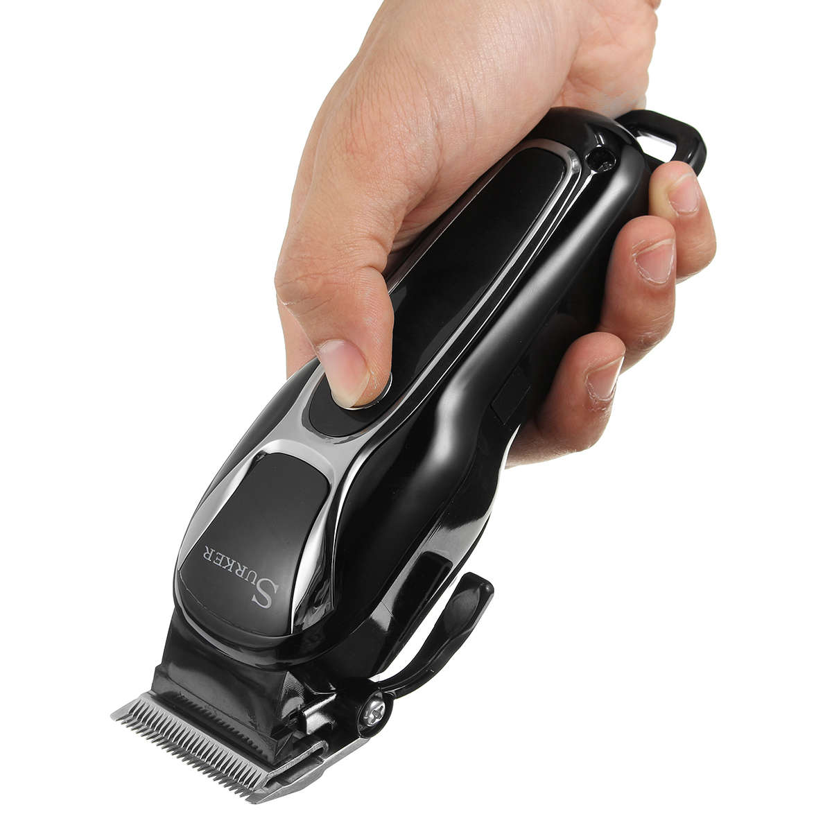 SURKER Electric Hair Clipper Rechargeable Trimmer Beard LED Display Steel Blade Washable 110V 240V