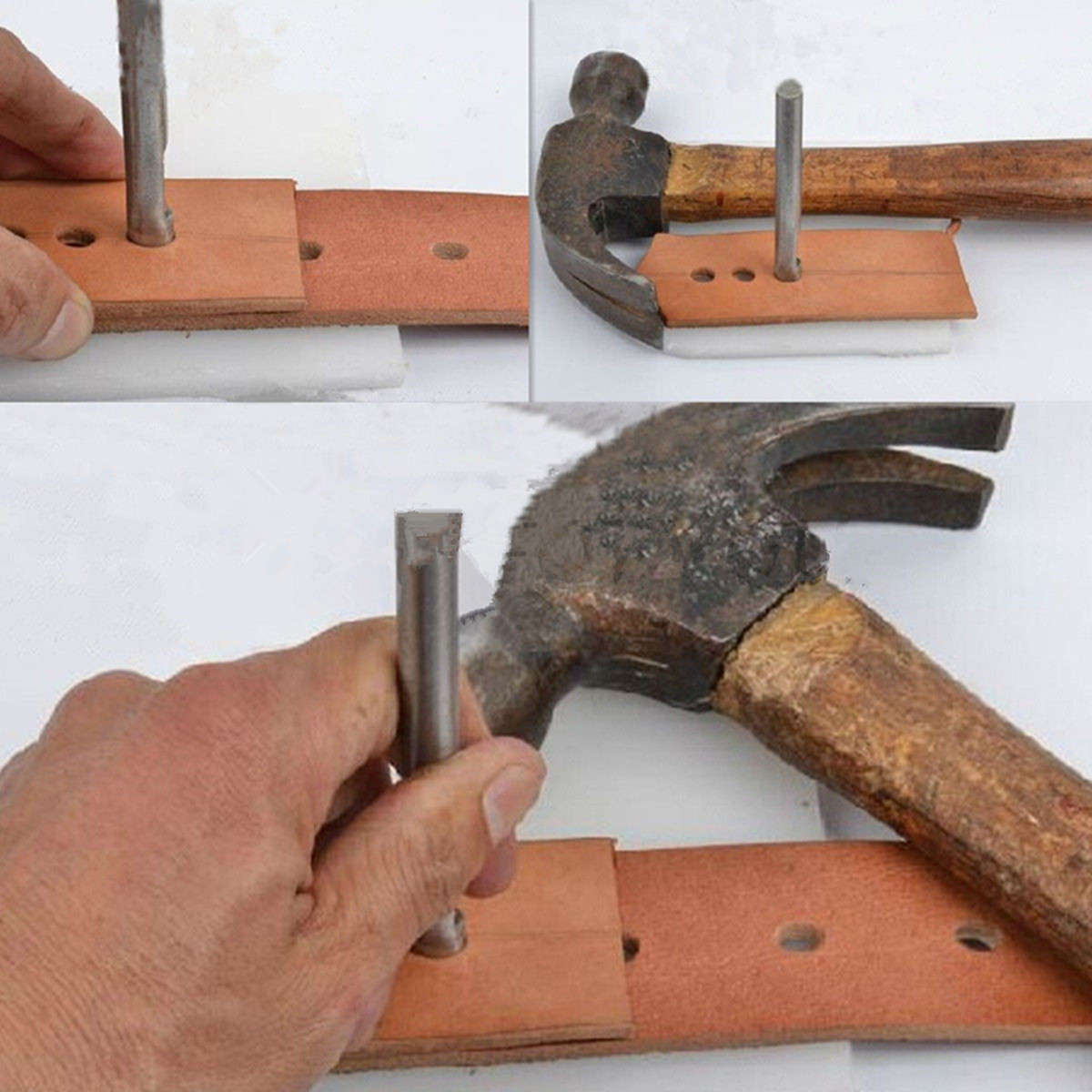 DIY Leather Carbon Steel Hollow Hexagon Leather Punch Hole Craft Punch Tool