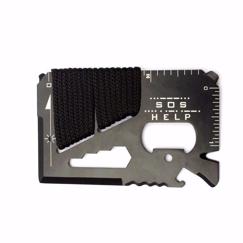 14 In 1 Stainless Steel Multi-function Saber Cards Camping Tool Gadgets