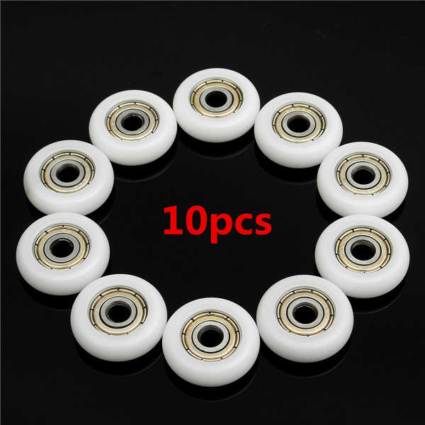 10pcs 5*23*7mm Nylon Plastic Carbon Steel Bearings Pulley Wheels Embedded Groove Ball Bearings