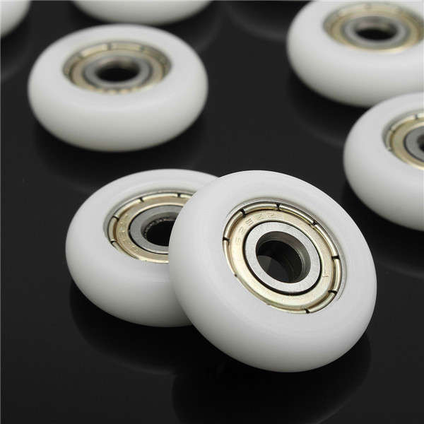 10pcs 5*23*7mm Nylon Plastic Carbon Steel Bearings Pulley Wheels Embedded Groove Ball Bearings