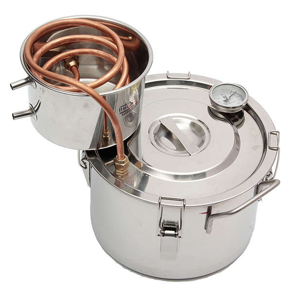 2GAL/8L Copper Moonshine Ethanol Alcohol Water Distiller Stainless Boiler Home Brewing Tool