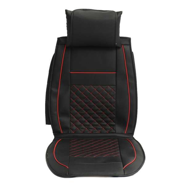 + 10pcs PU Leather Car Seat Cover 5 Seat Front and Rear Seat Cover Set Full Surround Needlework