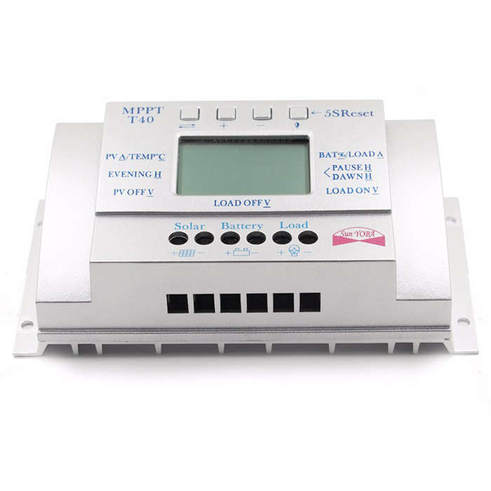 T40 40A MPPT Solar Charge Controller Regulator 12V 24V Auto LCD Display Controller with Load Dual Ti