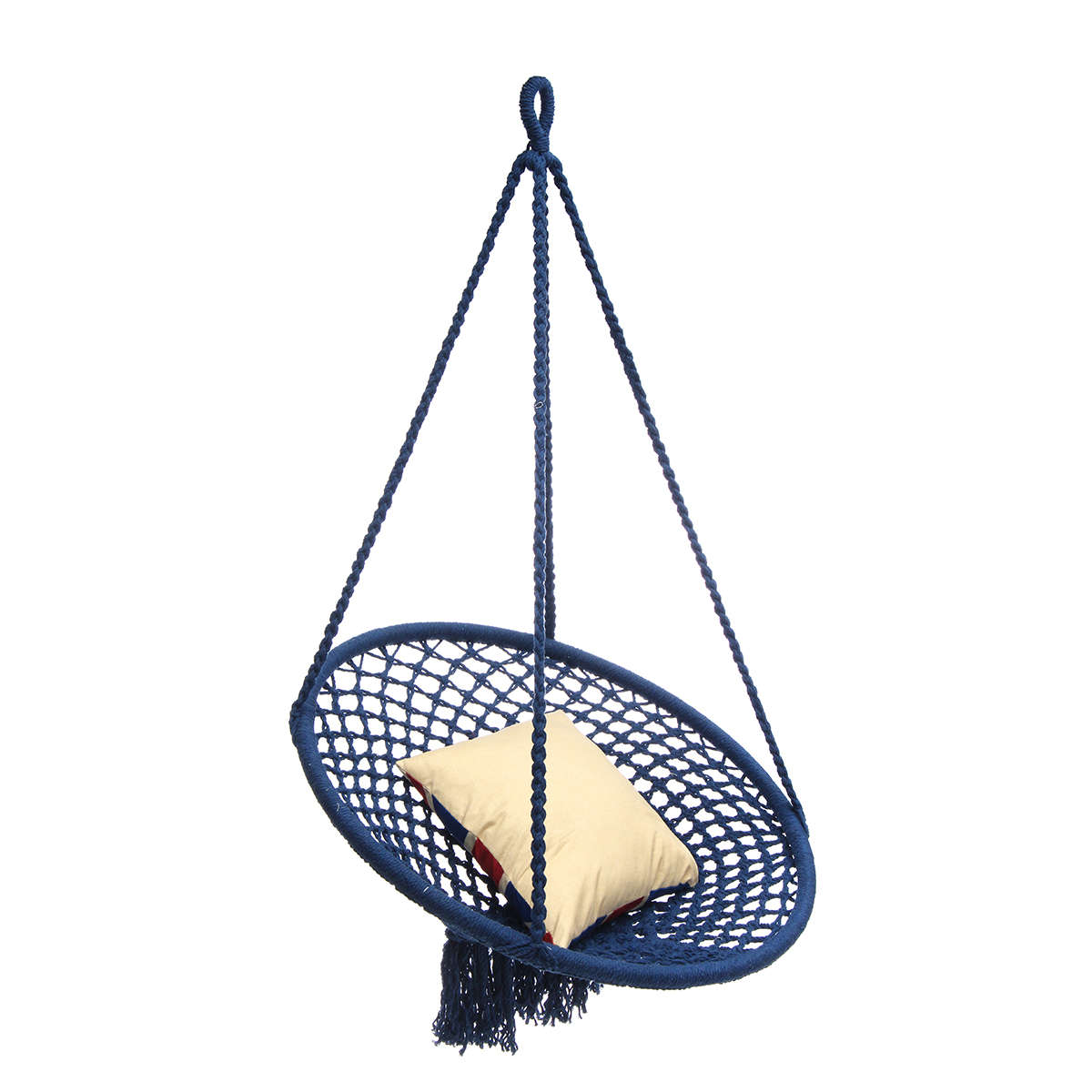 + Outdoor Mesh Hanging Chair Cotton Swing Hammock Camping Garden Yard