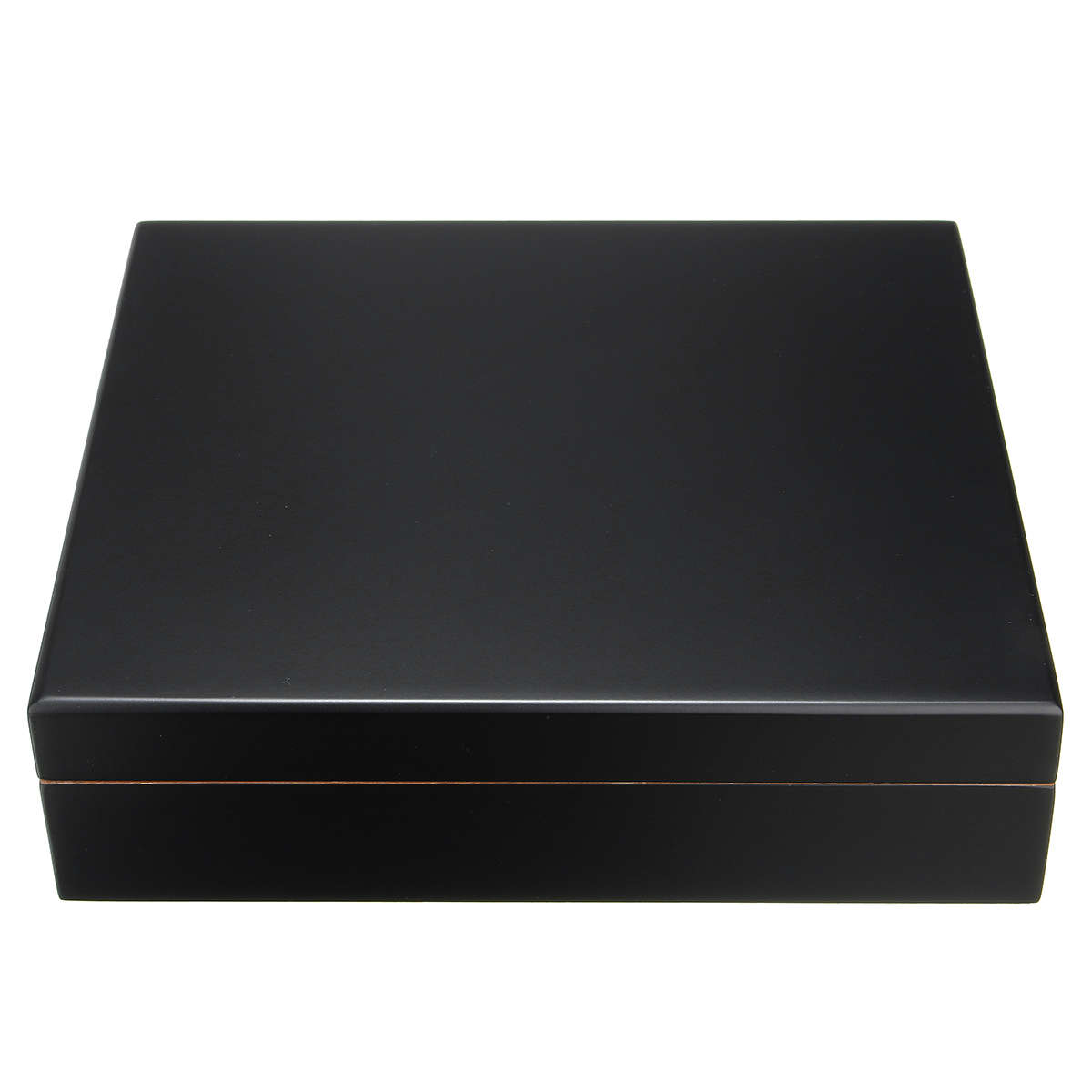 Black Cedar Wood Lined Cigar Storage Box Humidor Humidifier Case with Hygrometer