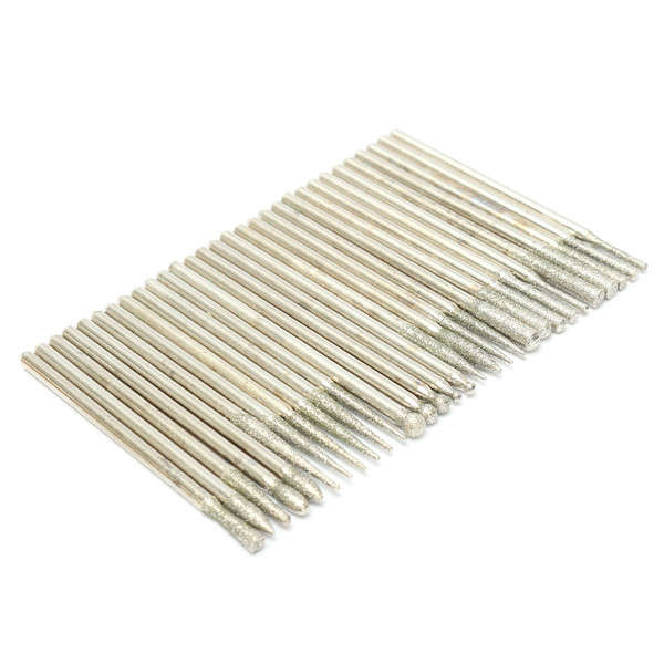 30pcs 2.35mm Diamond Emery Grinding Drill Bit Set Engraving Rotary Tool Accessories