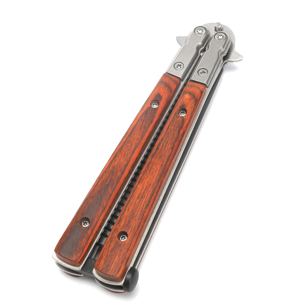 Butterfly Knife Trainning Practice Unsharpened Metal Blade Comb Style Trainer Tool