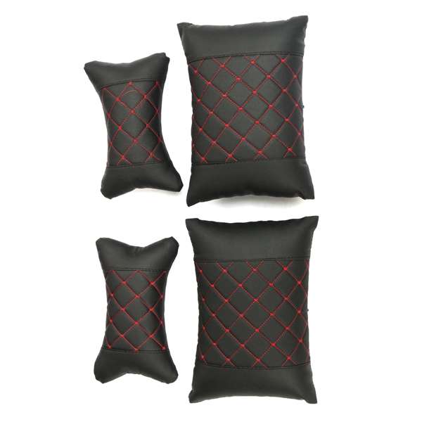 + 10pcs PU Leather Car Seat Cover 5 Seat Front and Rear Seat Cover Set Full Surround Needlework