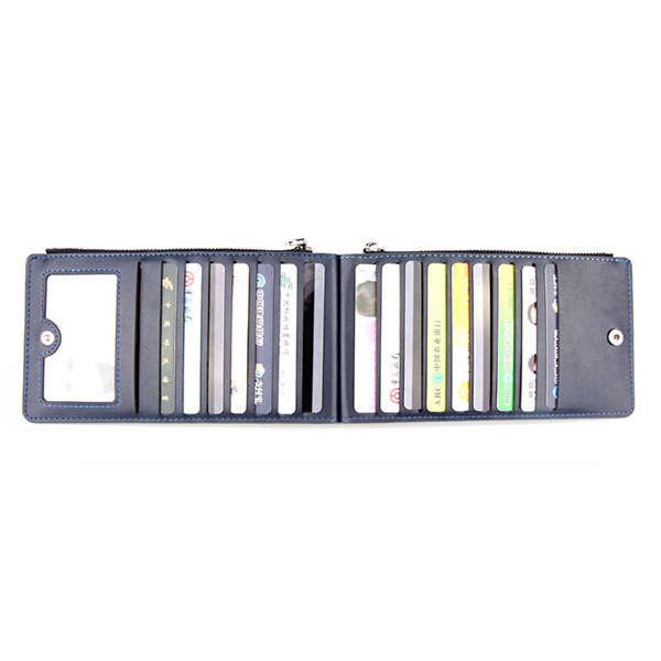 Men Genuine Leather 15 Card Slots Long Wallet Secretary Wallet Organizer Checkbook Card Case