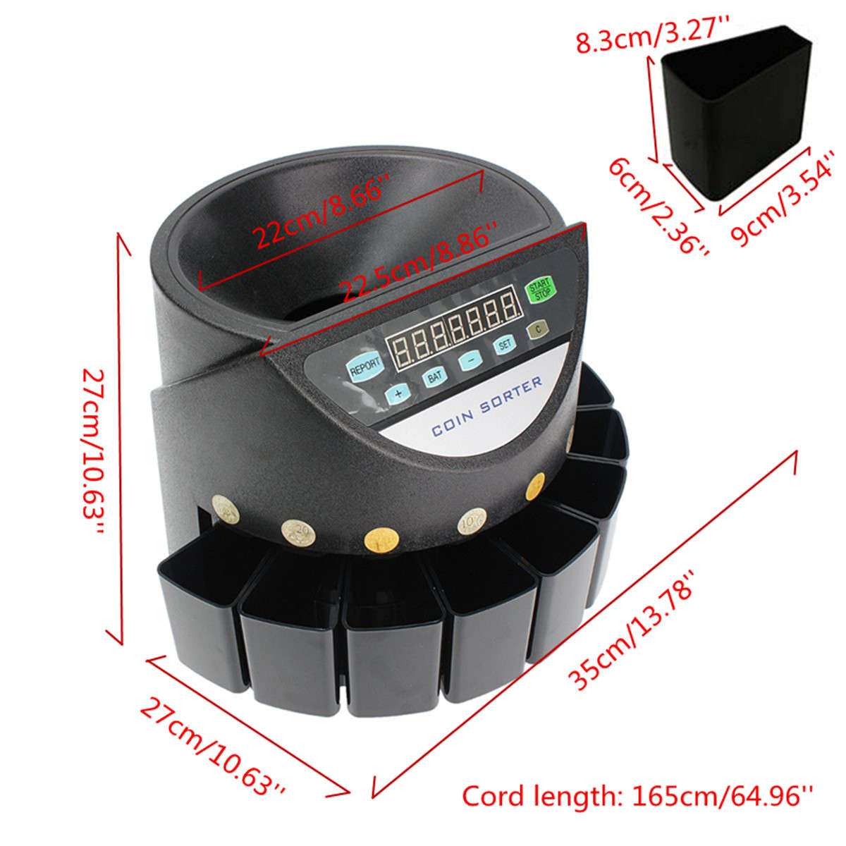 LED Display Digital Automatic Electronic Australian Coins Counter Sorter Machine