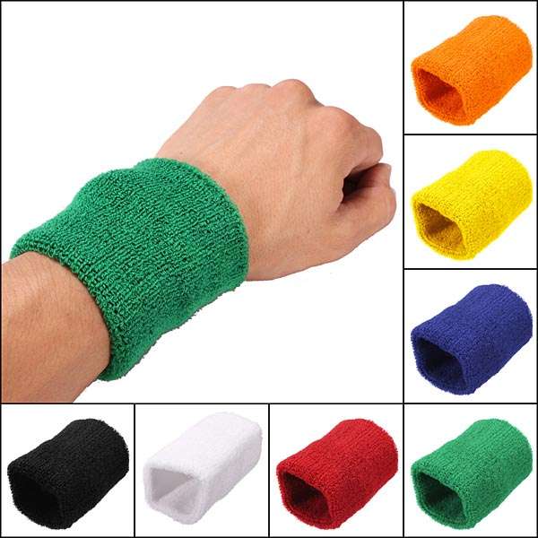 Unisex Sports Cotton Wrist Sweatbands Hand Wrap Tennis Badminton Band *FREE SHIPPING