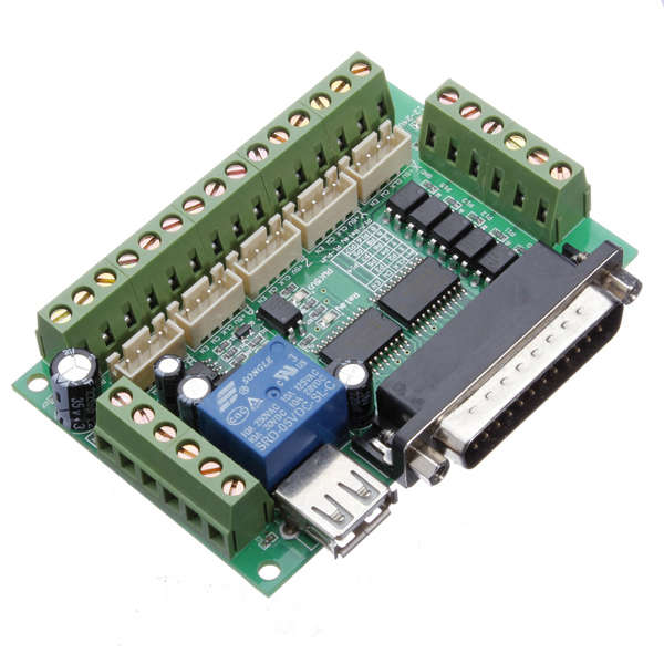 5 Axis CNC Breakout Interface Board For Stepper Driver Mach3 With USB