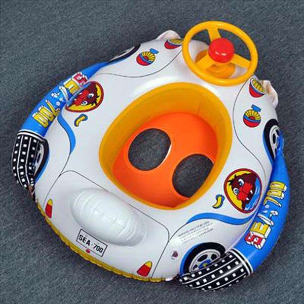Kids Baby Inflatable Pool Seat Float Boat Swimming Wheel Horn
