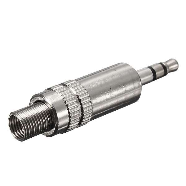 3.5mm 3 Pole Silver Male Repair Headphones Audio Jack Plug Connector