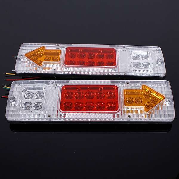 2Pcs 12V 19 LED Car Truck Trailer Tear Tail Stop Light Indicator Lamp