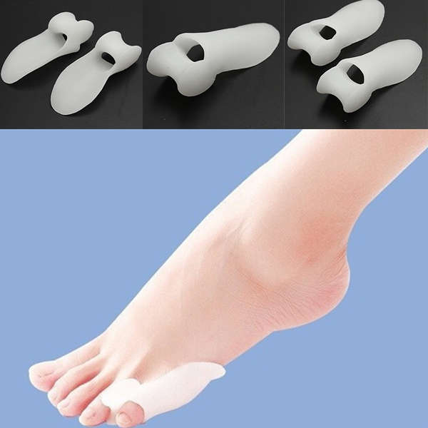 2Pcs Soft Silicone Gel Toe Separators Straightener Bunion Protector