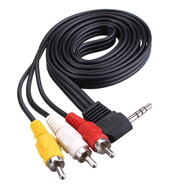 3.5mm Mini AV to 3 RCA Male Adapter Audio Video Cable Stereo Cord
