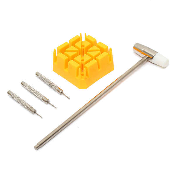5Pcs Watch Band Strap Holder Hammer Punch Pins Link Remover Watch Repair Tool Set