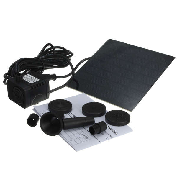 1.2W Solar Panel Power Water Pump Kit For Submersible Fountain Pond