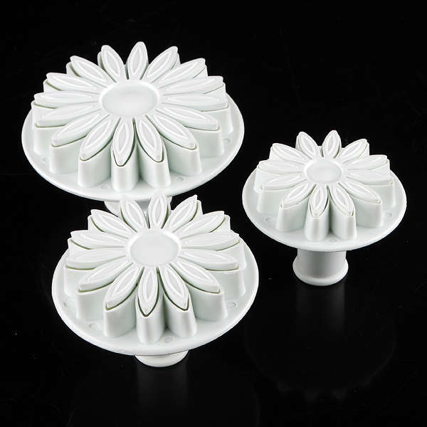 3pcs Veined Sunflower Gerbera Daisy Plunger Cutter Tool