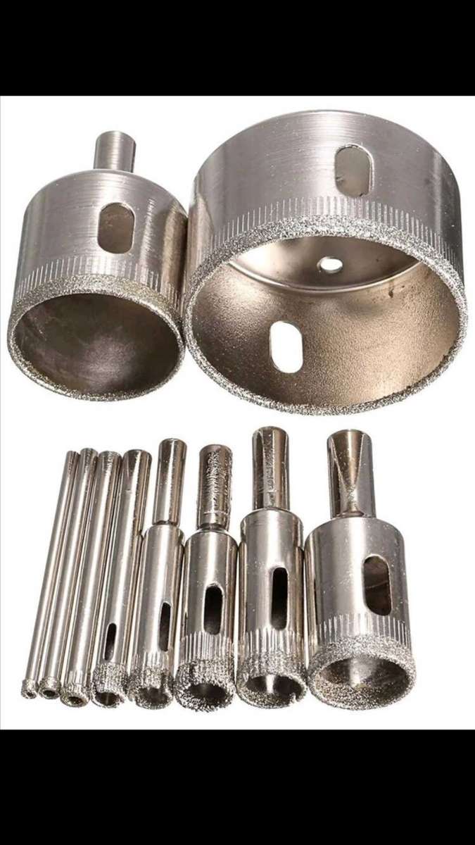10PCS/SET Diamond Coated Hole Saw Core Drill Bit Tile Marble Glass Ceramic Stone Crystal Granite