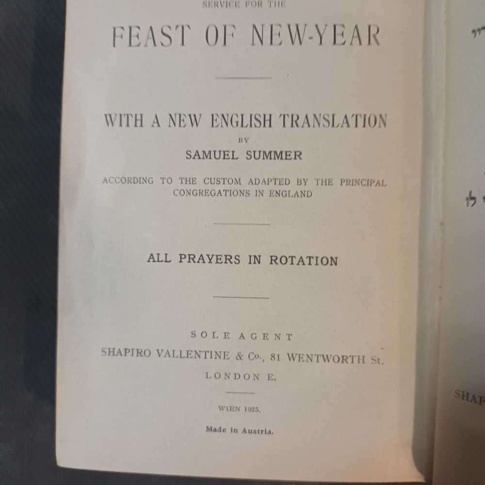Festival prayers. Vol 1, 2 and 4. Passover, tabernacles and new year.