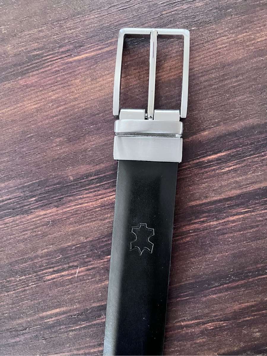 David Jones mens black leather belt (97cm-102cm)