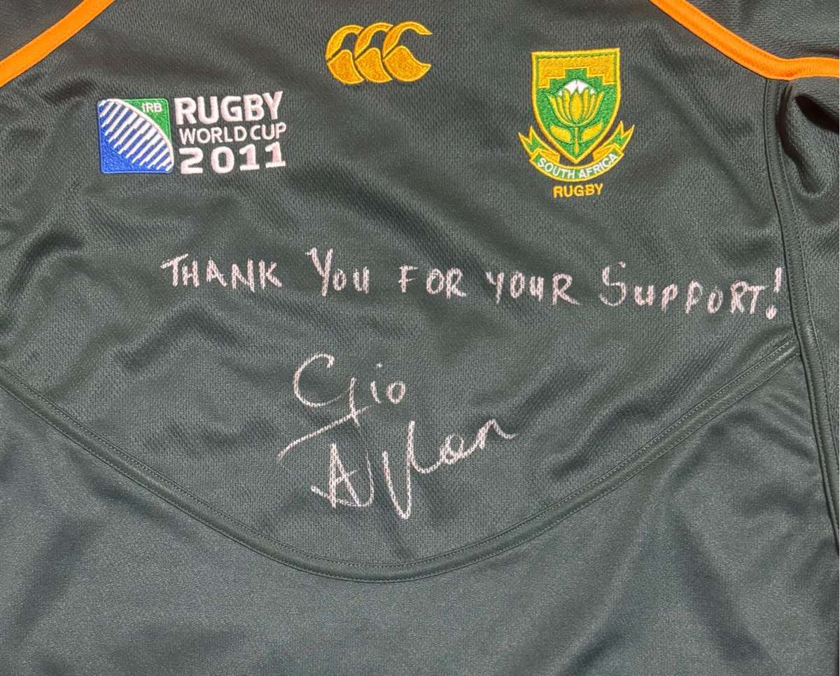Springbok Rugby Jersey Signed Gio Aplon