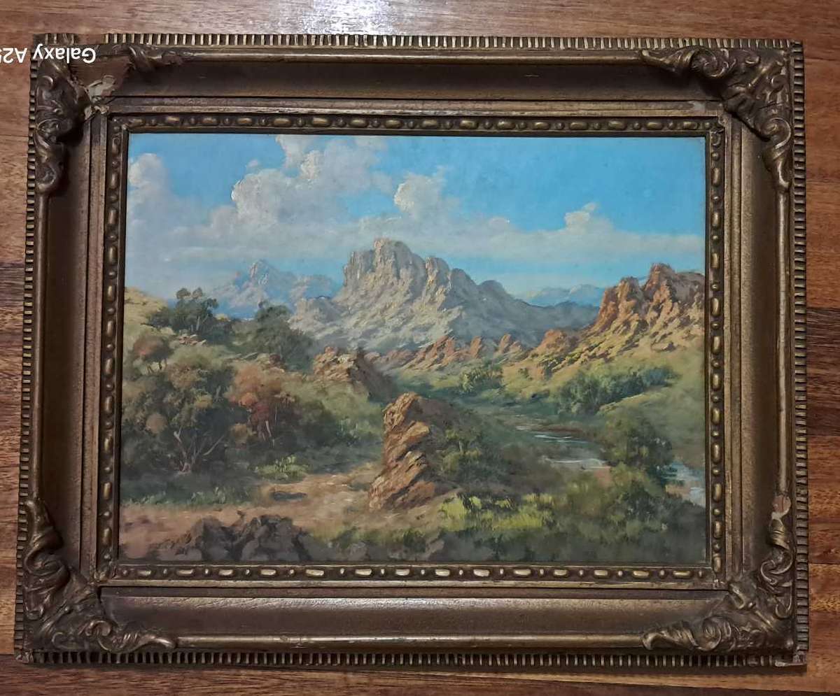 T. SCOTTY (Fasciotti) SA 1927-1993 oil painting on board "Basutoland" signed