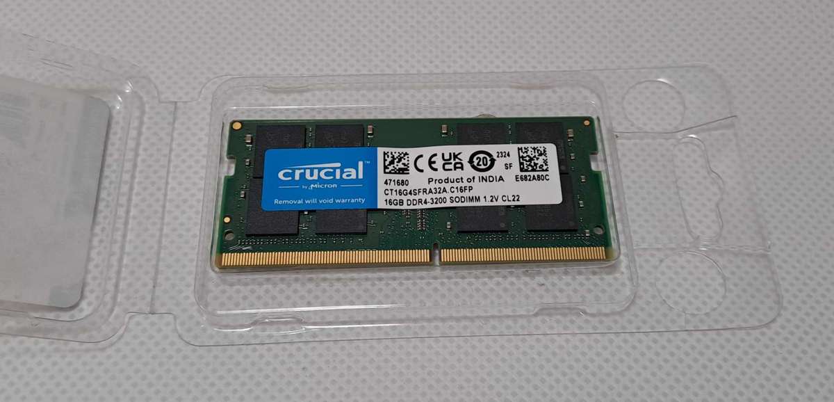 Micron Crucial 16Gb DDR4 3200Mhz SODIMM laptop/notebook memory