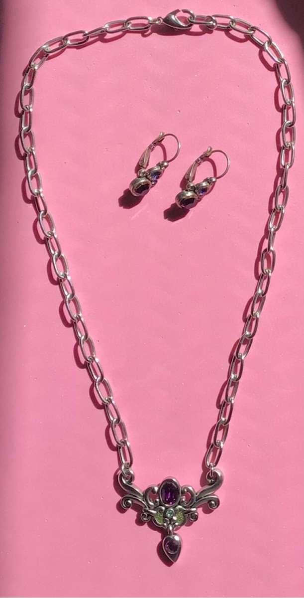 Pewter Necklace with matching earrings