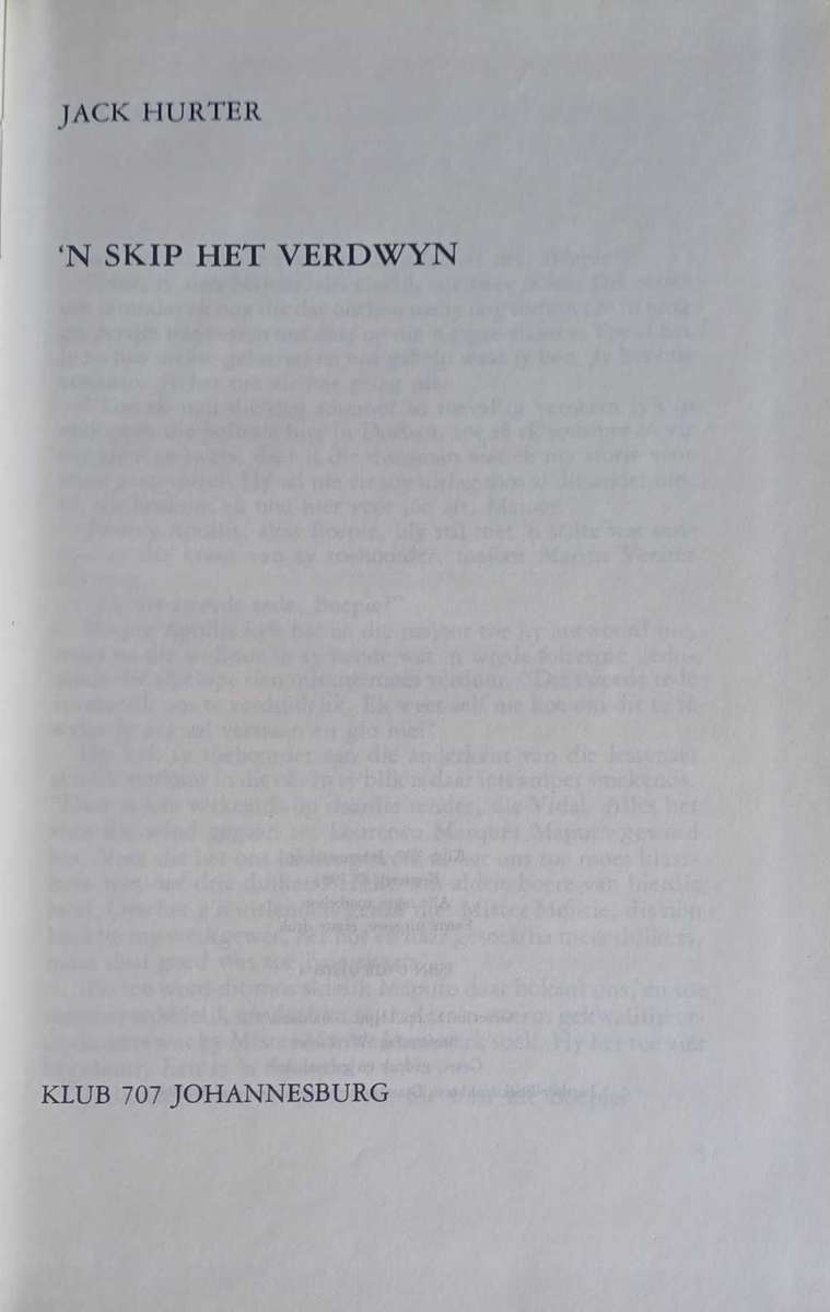 'n Skip het verdwyn deur Jack Hurter