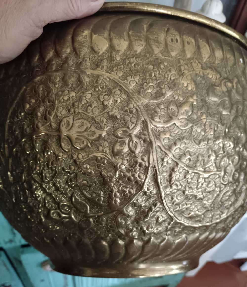 Large Brass Jardinier