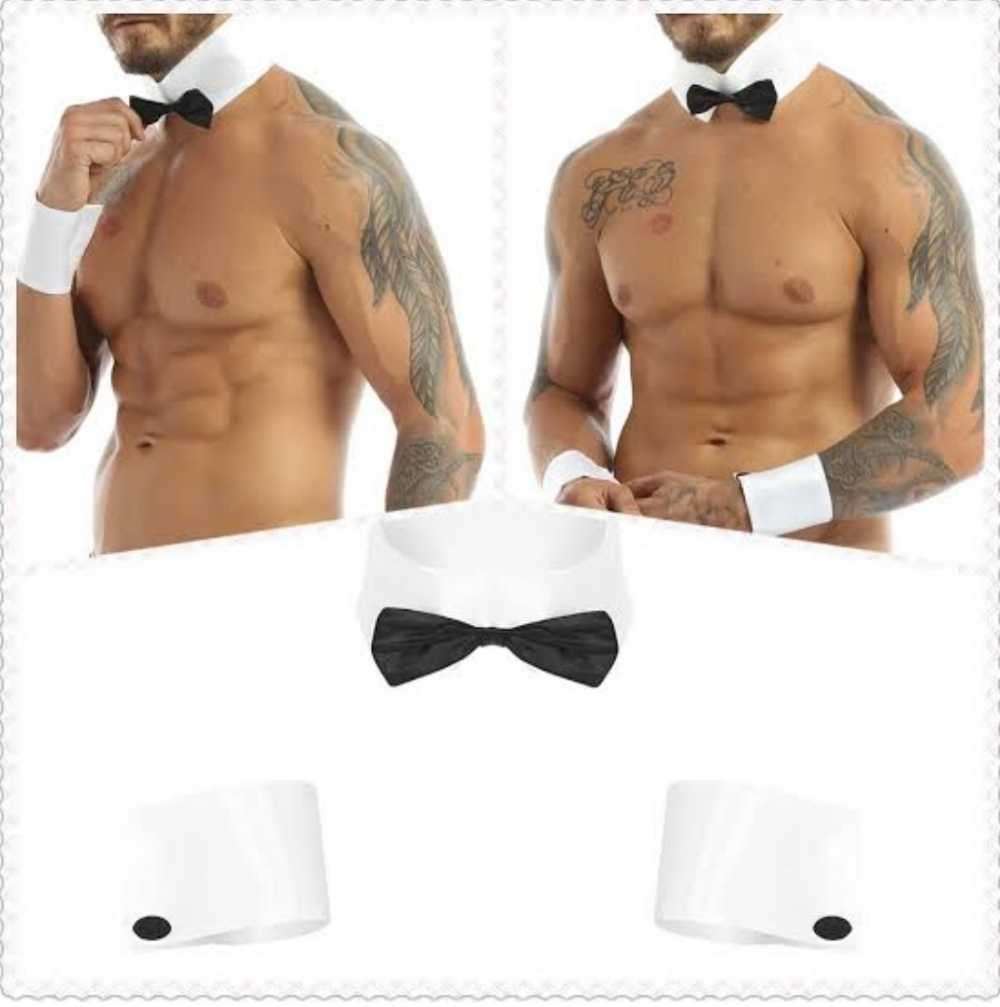 Costume Collar Bow Tie and Cuff Set For Costume Party