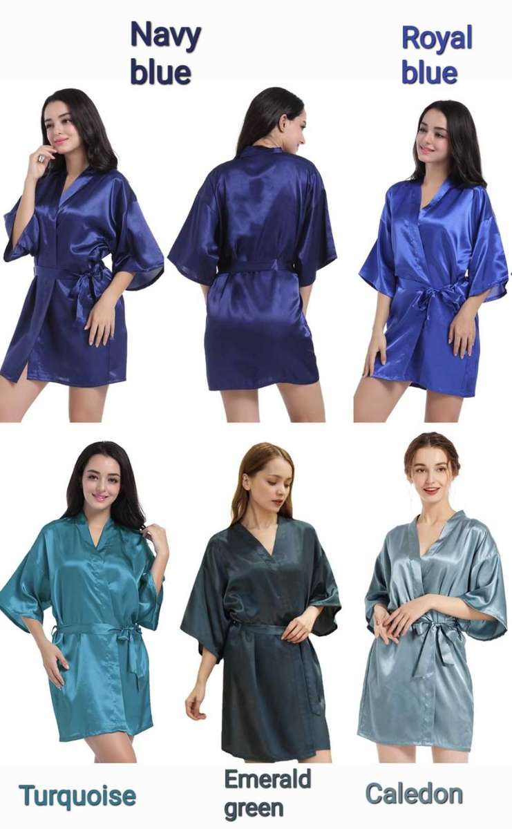 Bridal satin robes Satin gown silk robe brides maid robe#local stock#