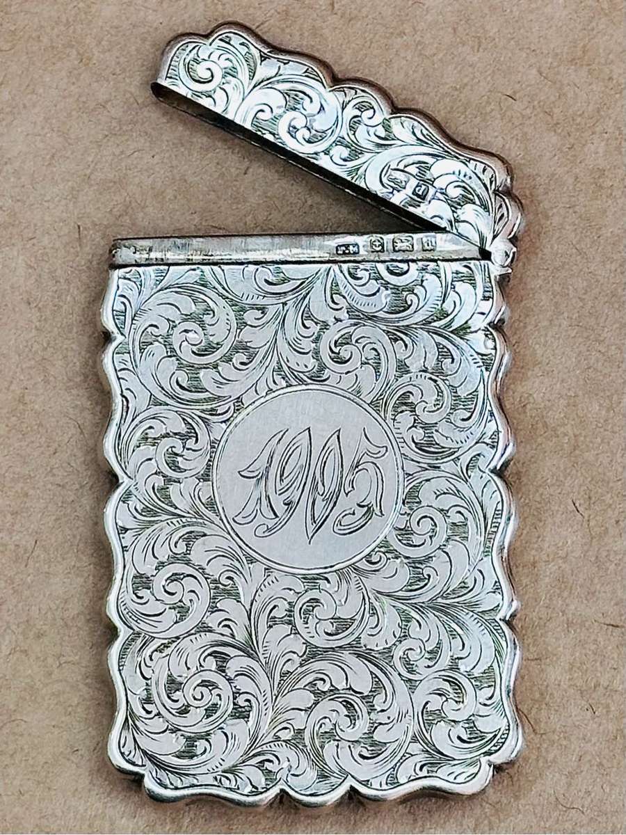 Antique Sterling Silver Card Case circa 1903