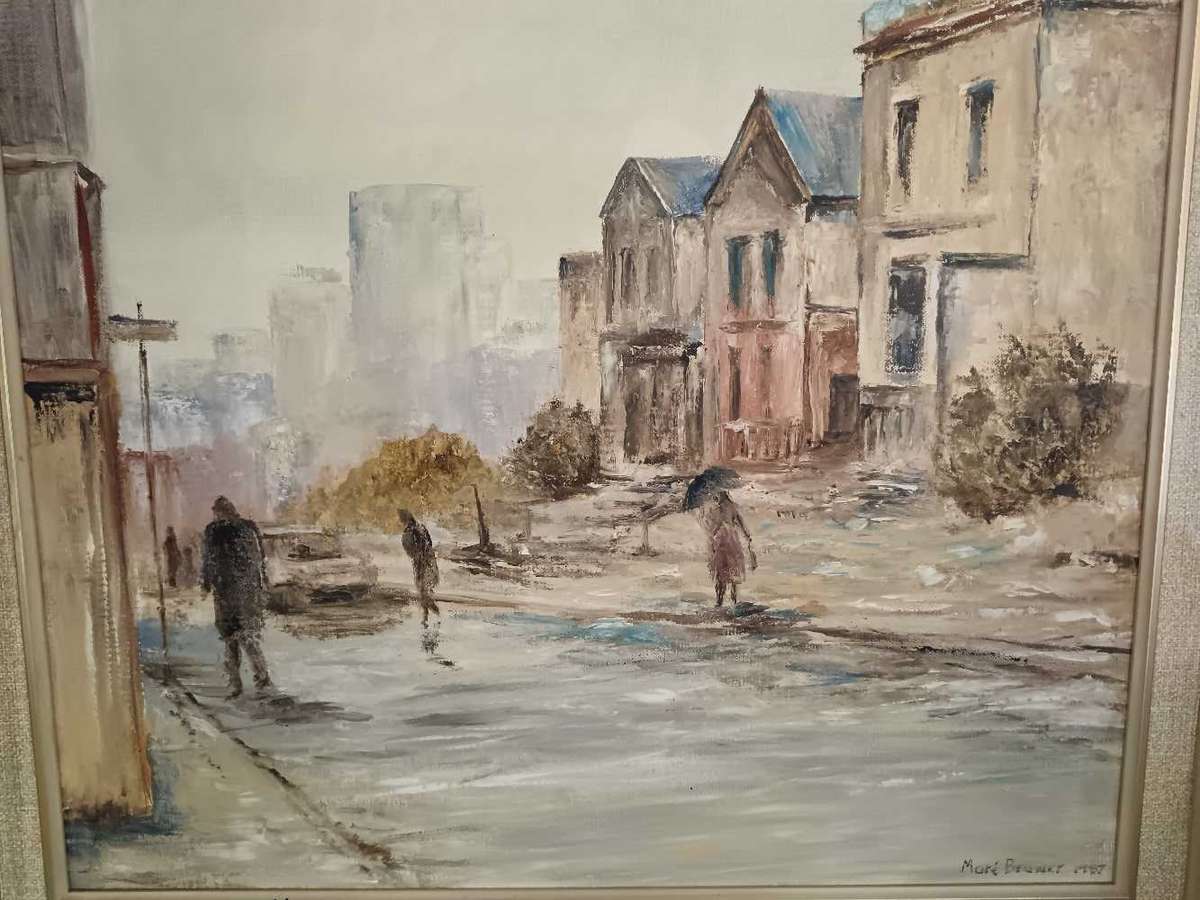 District 6 Painting by Well Known SA Mare Bruwer