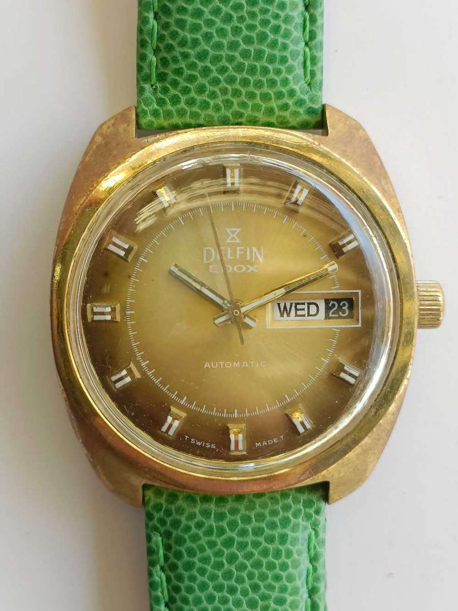 Delfin Edox, Gold Dail, Date, Day, Automatic, 39mm